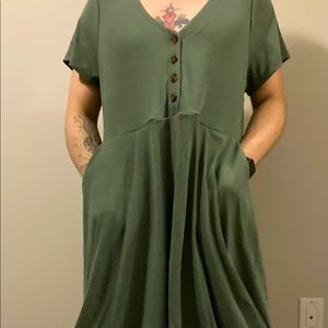 Green Dress with Pockets (Torrid Size 3)